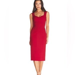 NEW DRESS THE POPULATION “Elle” Sheath Sweetheart Red Dress Garnet Medium VDAY
